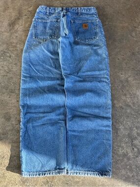 Carhartt Light Wash Flannel Lined Jeans